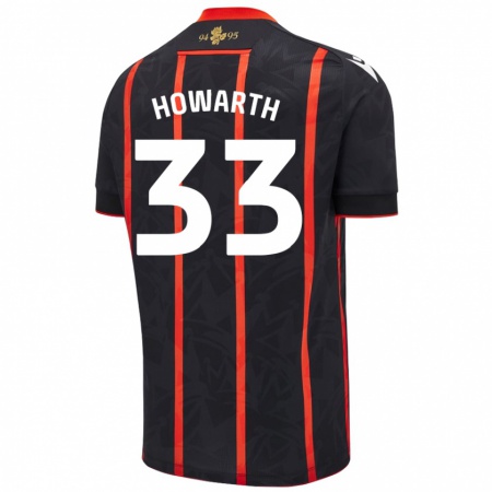 Kandiny Herren Taylor Howarth #33 Schwarz Rot Auswärtstrikot Trikot 2024/25 T-Shirt Österreich