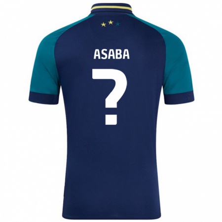 Kandiny Hombre Camiseta Alexander Asaba #0 Azul Marino Verde Oscuro 2ª Equipación 2024/25 La Camisa