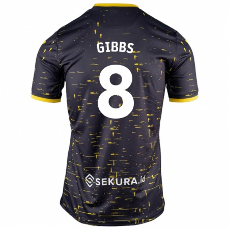 Kandiny Herren Liam Gibbs #8 Schwarz Gelb Auswärtstrikot Trikot 2024/25 T-Shirt Österreich