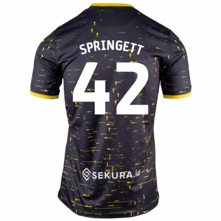 Kandiny Herren Tony Springett #42 Schwarz Gelb Auswärtstrikot Trikot 2024/25 T-Shirt Österreich