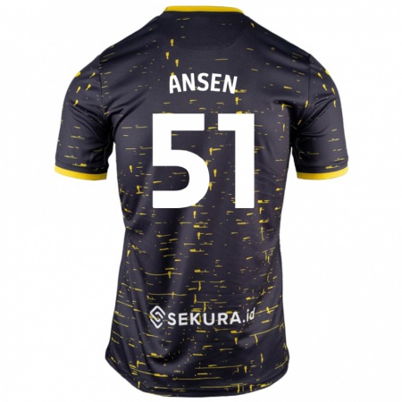 Kandiny Herren Caleb Ansen #51 Schwarz Gelb Auswärtstrikot Trikot 2024/25 T-Shirt Österreich