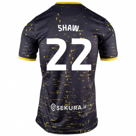 Kandiny Uomo Maglia Shannon Shaw #22 Nero Giallo Kit Gara Away 2024/25 Maglietta