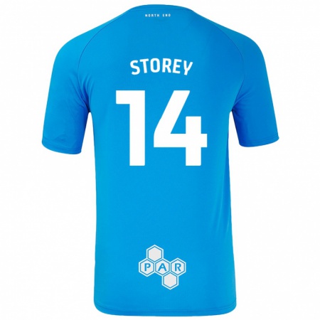 Kandiny Män Jordan Storey #14 Himmelsblå Bortatröja Matchtröjor 2024/25 Tröjor T-Tröja