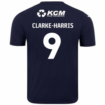 Kandiny Män Jonson Clarke-Harris #9 Marinblå Bortatröja Matchtröjor 2024/25 Tröjor T-Tröja