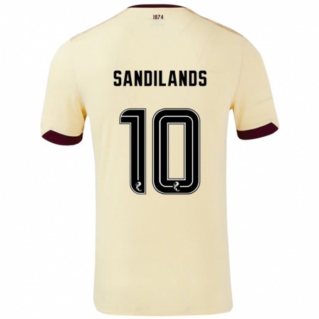 Kandiny Herren Callum Sandilands #10 Creme Burgunderrot Auswärtstrikot Trikot 2024/25 T-Shirt Österreich