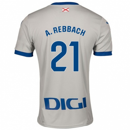 Kandiny Hombre Camiseta Abde Rebbach #21 Gris Claro 2ª Equipación 2024/25 La Camisa