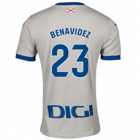 Kandiny Hombre Camiseta Carlos Benavidez #23 Gris Claro 2ª Equipación 2024/25 La Camisa