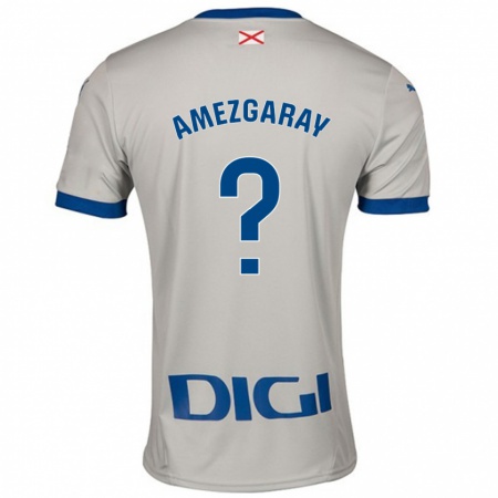 Kandiny Hombre Camiseta Ander Amezgaray #0 Gris Claro 2ª Equipación 2024/25 La Camisa México