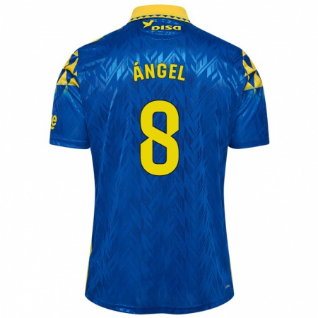 Kandiny Uomo Maglia José Ángel #8 Blu Giallo Kit Gara Away 2024/25 Maglietta