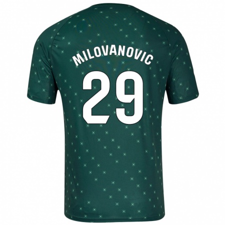 Kandiny Män Marko Milovanovic #29 Mörkgrön Bortatröja Matchtröjor 2024/25 Tröjor T-Tröja