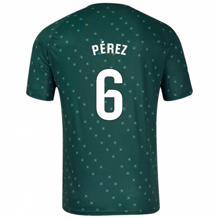 Kandiny Uomo Maglia René Pérez #6 Verde Scuro Kit Gara Away 2024/25 Maglietta