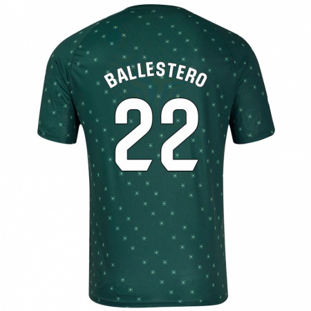 Kandiny Män Carlos Ballestero #22 Mörkgrön Bortatröja Matchtröjor 2024/25 Tröjor T-Tröja