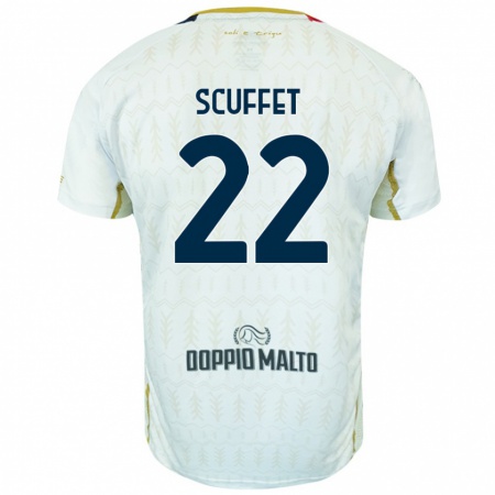 Kandiny Hombre Camiseta Simone Scuffet #22 Blanco 2ª Equipación 2024/25 La Camisa