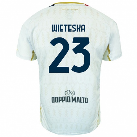 Kandiny Män Mateusz Wieteska #23 Vit Bortatröja Matchtröjor 2024/25 Tröjor T-Tröja