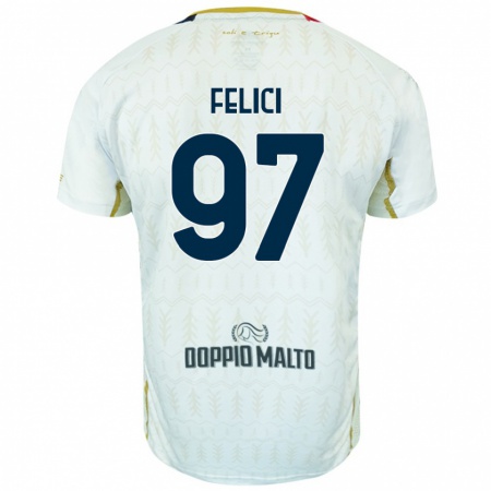 Kandiny Herren Mattia Felici #97 Weiß Auswärtstrikot Trikot 2024/25 T-Shirt Österreich