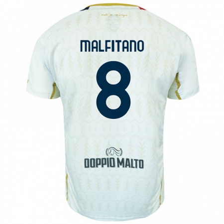 Kandiny Män Roberto Malfitano #8 Vit Bortatröja Matchtröjor 2024/25 Tröjor T-Tröja