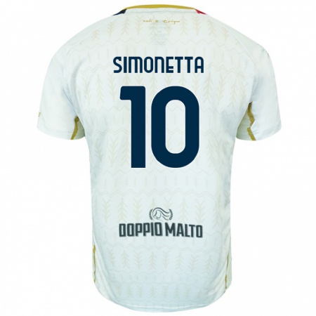 Kandiny Män Jacopo Simonetta #10 Vit Bortatröja Matchtröjor 2024/25 Tröjor T-Tröja