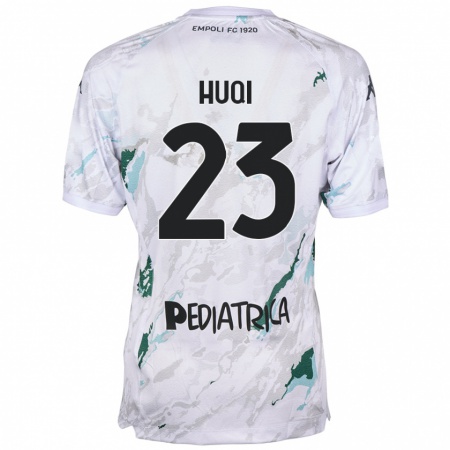 Kandiny Hombre Camiseta Mattia Huqi #23 Gris 2ª Equipación 2024/25 La Camisa