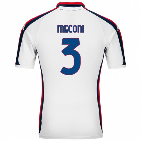 Kandiny Uomo Maglia Edoardo Meconi #3 Bianco Kit Gara Away 2024/25 Maglietta