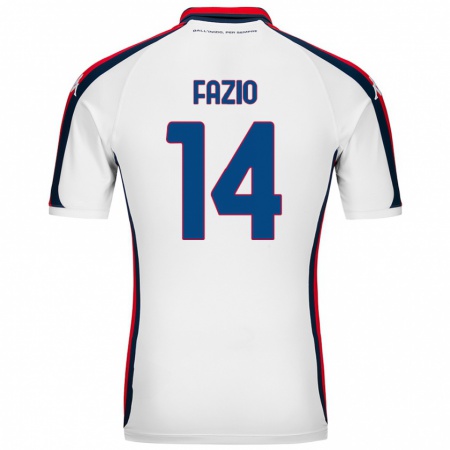 Kandiny Uomo Maglia Tommaso Fazio #14 Bianco Kit Gara Away 2024/25 Maglietta