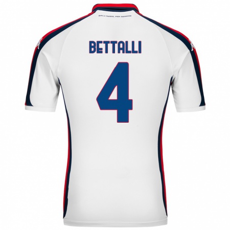 Kandiny Uomo Maglia Giorgia Bettalli #4 Bianco Kit Gara Away 2024/25 Maglietta