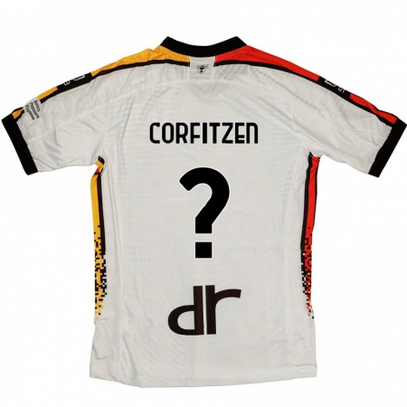 Kandiny Herren Jeppe Corfitzen #0 Weiß Schwarz Auswärtstrikot Trikot 2024/25 T-Shirt Österreich