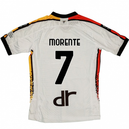 Kandiny Uomo Maglia Tete Morente #7 Bianco Nero Kit Gara Away 2024/25 Maglietta