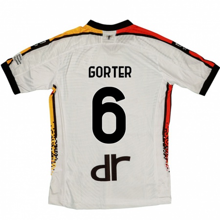 Kandiny Herren Olaf Gorter #6 Weiß Schwarz Auswärtstrikot Trikot 2024/25 T-Shirt Österreich