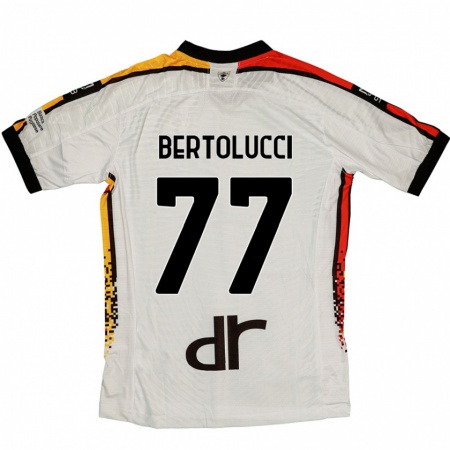 Kandiny Uomo Maglia Sandro Bertolucci #77 Bianco Nero Kit Gara Away 2024/25 Maglietta