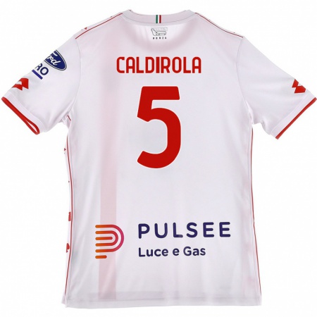 Kandiny Hombre Camiseta Luca Caldirola #5 Blanco Rojo 2ª Equipación 2024/25 La Camisa México