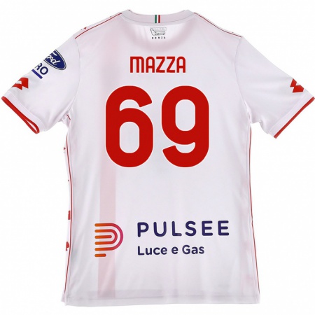 Kandiny Hombre Camiseta Andrea Mazza #69 Blanco Rojo 2ª Equipación 2024/25 La Camisa México