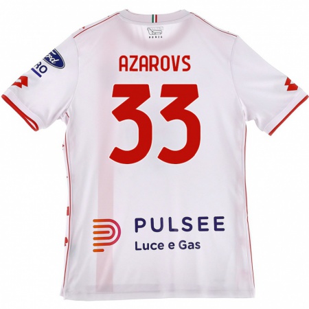 Kandiny Uomo Maglia Timurs Azarovs #33 Bianco Rosso Kit Gara Away 2024/25 Maglietta