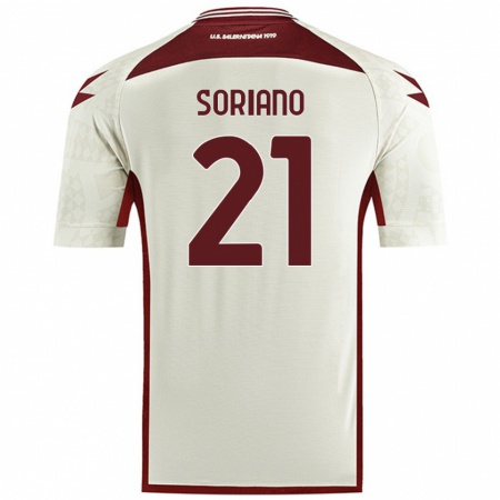 Kandiny Uomo Maglia Roberto Soriano #21 Colore Crema Kit Gara Away 2024/25 Maglietta