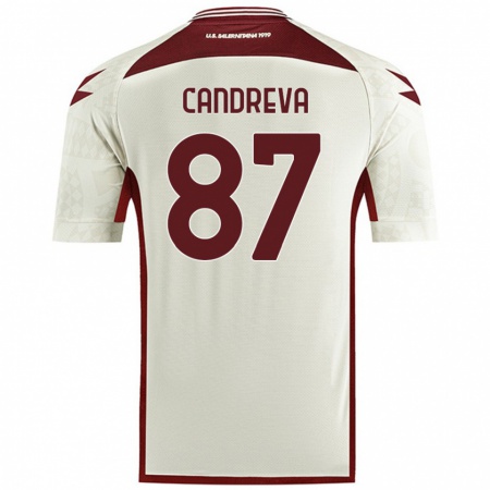 Kandiny Män Antonio Candreva #87 Krämfärg Bortatröja Matchtröjor 2024/25 Tröjor T-Tröja