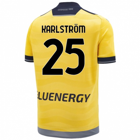 Kandiny Uomo Maglia Jesper Karlström #25 Oro Kit Gara Away 2024/25 Maglietta