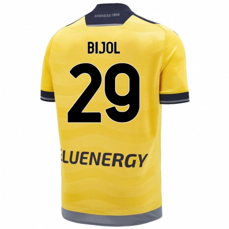 Kandiny Hombre Camiseta Jaka Bijol #29 Dorado 2ª Equipación 2024/25 La Camisa