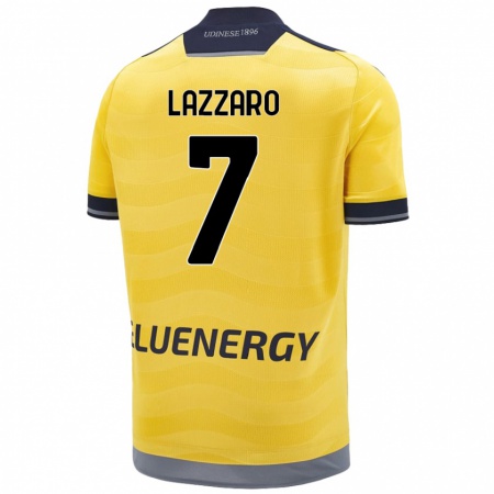 Kandiny Heren Davide Lazzaro #7 Goud Uitshirt Uittenue 2024/25 T-Shirt België