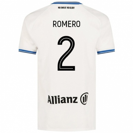 Kandiny Män Zaid Romero #2 Vit Bortatröja Matchtröjor 2024/25 Tröjor T-Tröja