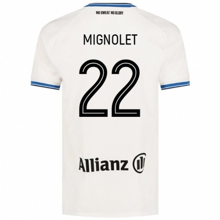 Kandiny Män Simon Mignolet #22 Vit Bortatröja Matchtröjor 2024/25 Tröjor T-Tröja