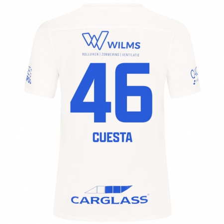 Kandiny Uomo Maglia Carlos Cuesta #46 Bianco Kit Gara Away 2024/25 Maglietta