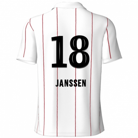 Kandiny Hombre Camiseta Vincent Janssen #18 Blanco Negro 2ª Equipación 2024/25 La Camisa