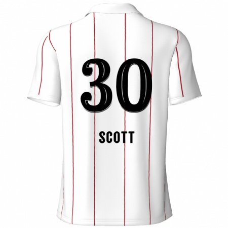 Kandiny Hombre Camiseta Christopher Scott #30 Blanco Negro 2ª Equipación 2024/25 La Camisa