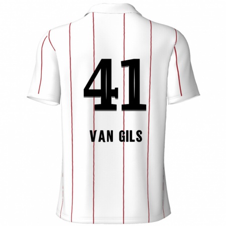 Kandiny Män Mathis Van Gils #41 Vit Svart Bortatröja Matchtröjor 2024/25 Tröjor T-Tröja