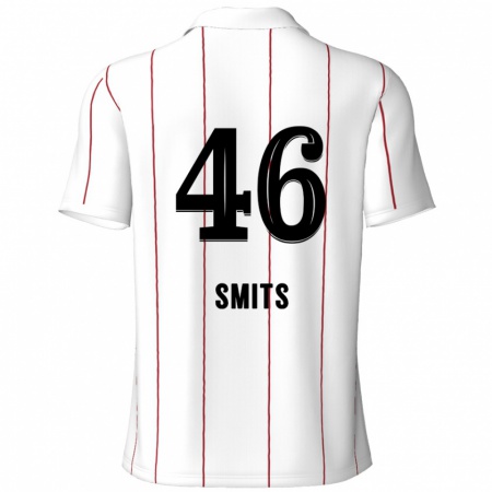 Kandiny Män Milan Smits #46 Vit Svart Bortatröja Matchtröjor 2024/25 Tröjor T-Tröja