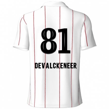 Kandiny Hombre Camiseta Niels Devalckeneer #81 Blanco Negro 2ª Equipación 2024/25 La Camisa