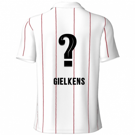 Kandiny Hombre Camiseta Mathijs Gielkens #0 Blanco Negro 2ª Equipación 2024/25 La Camisa