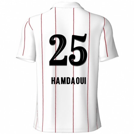 Kandiny Hombre Camiseta Youssef Hamdaoui #25 Blanco Negro 2ª Equipación 2024/25 La Camisa