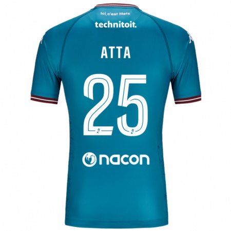 Kandiny Män Arthur Atta #25 Bleu Bensin Bortatröja Matchtröjor 2024/25 Tröjor T-Tröja