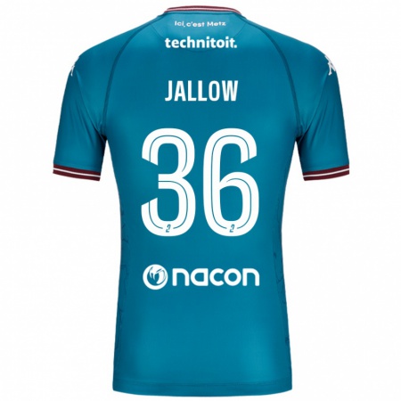 Kandiny Män Ablie Jallow #36 Bleu Bensin Bortatröja Matchtröjor 2024/25 Tröjor T-Tröja