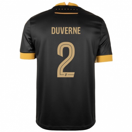 Kandiny Herren Jean-Kévin Duverne #2 Schwarz Braun Auswärtstrikot Trikot 2024/25 T-Shirt Österreich